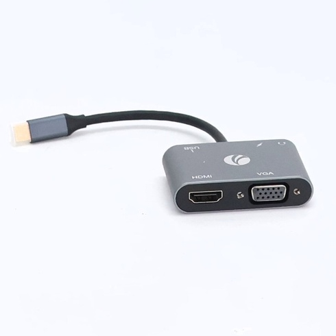 Adaptér VCOM USB C na HDMI VAG, húb 5 v 1 typu C s 4K HDMI, 1080P VGA, 100W PD nabíjanie, port USB