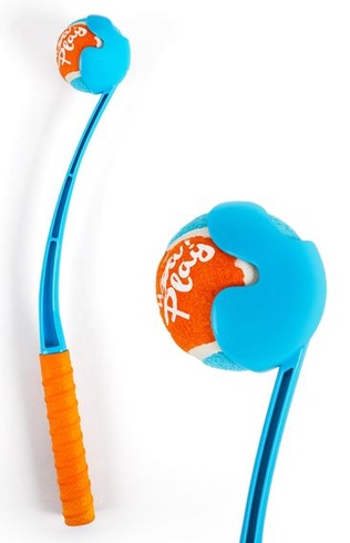 ALL FOR PAWS Vyhazovač míčků EZ-Grip pro krátkosrsté psy 49 cm – Obsahuje střední míček o průměru