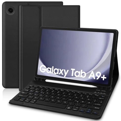 Pouzdro s klávesnicí pro Samsung Galaxy Tab A9 Plus 11-palcový 2023 [QWERTZ německá klávesnice],
