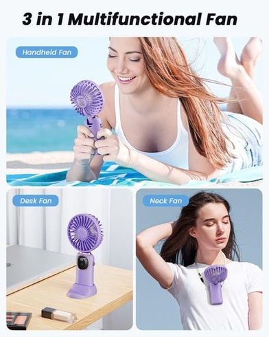 Přenosný ruční ventilátor coldSky, 4000 mAh, na baterie, skládací stolní ventilátor 90° se