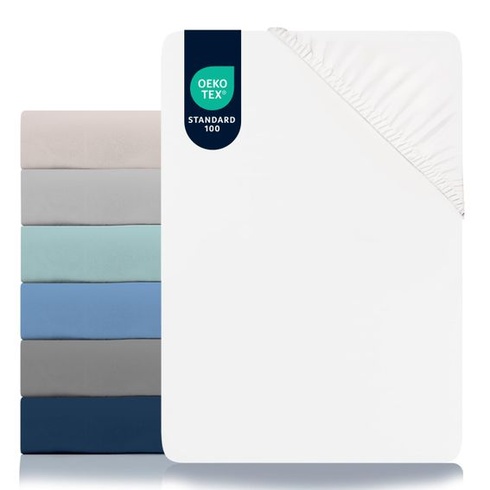 Dreamzie - Napínacie prestieradlo 90 x 190/200 cm - 100% polyesterové mikrovlákno - Alabastrovo biela