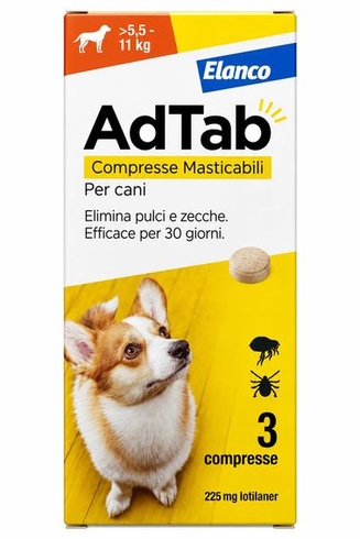 Žuvacie tablety proti škodcom pre psov s hmotnosťou 5,5 až 11 kg, balenie po 3 tabletách