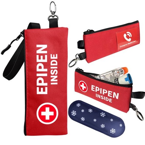 Lekárske puzdro na EpiPen pre 2 perá, 1 kus, malá izolovaná núdzová taška s chladiacimi balíčkami a