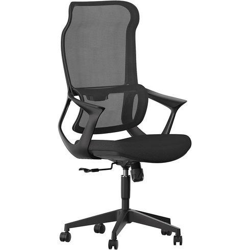 Ergonomická kancelárska stolička OC16B, s bedrovou opierkou, čierna - A
