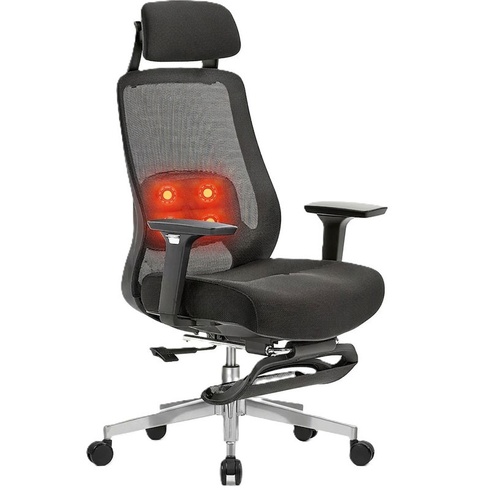 Ergonomická kancelárska stolička OC6B-F2-EUAM, s 3D masážou Shiatsu, čierna - B