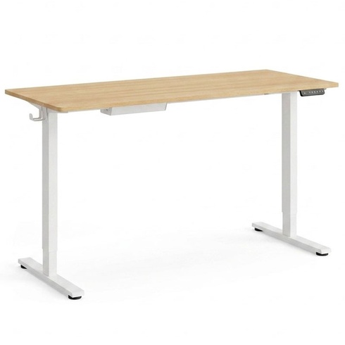 Výškovo nastaviteľný stôl EB1M-1106-EU, 110 x 60 cm, biely/javor - A
