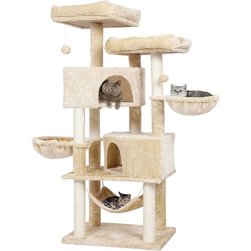 Škrabadlo pre mačky DJ486092, 153 cm, béžové - A