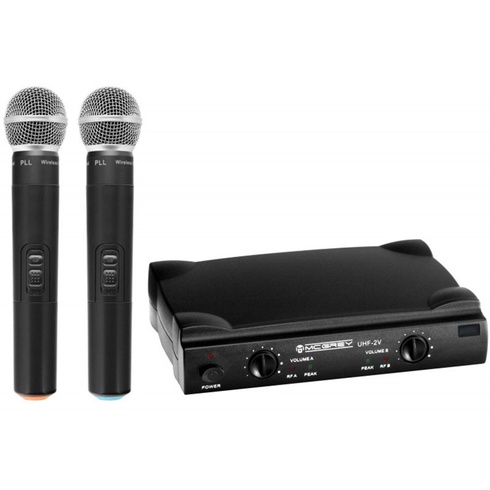 Bezdrôtový mikrofónny set UHF-2V, 2kanálový, čierny - A