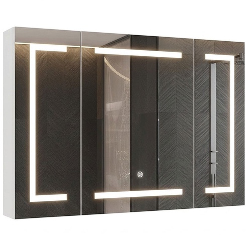 Zrkadlová LED skrinka do kúpeľne DJ504915_3, 100 x 63,6 cm, biela - B