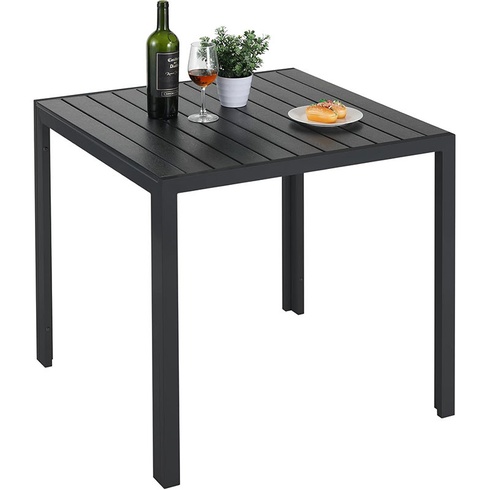 Záhradný stôl D-058, 75 x 75 cm, čierny - A
