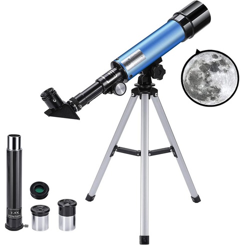 Astronomický teleskopický ďalekohľad F36050M, 360/50 mm, 90 x HD zoom, čierno/modrý - A
