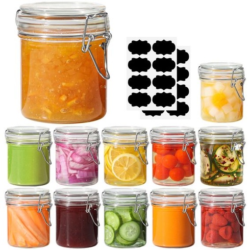 Zavařovací sklenice ComSaf 240 ml, sada 12 kusů, malé zavařovací sklenice s víčky, 240 ml x 12 -