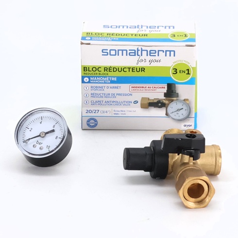 SOMATHERM FOR YOU - Redukčný blok 3v1 je vybavený piestom redukčného ventilu + 1 matica spätného