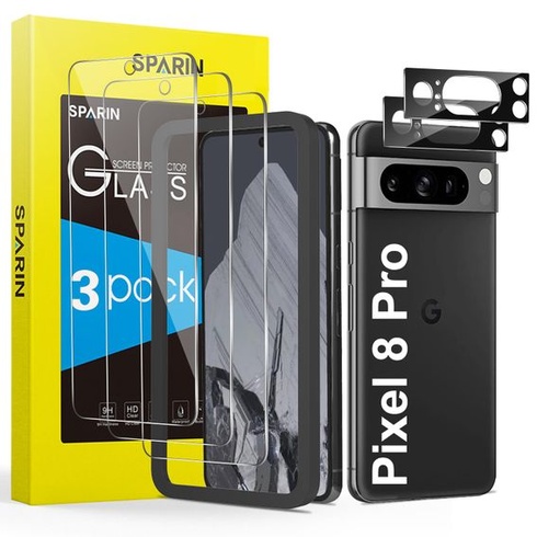 Ochranné tvrdené sklo SPARIN pre Google Pixel 8 Pro, 3 ochranné fólie na displej a 2 ochranné fólie