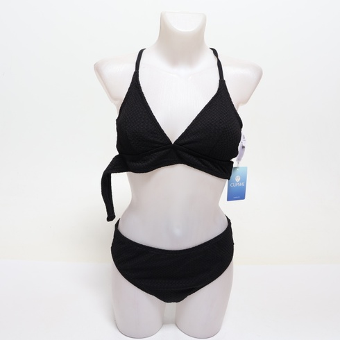 Dámske bikiny CUPSHE, výstrih do V, trojuholníkový vzor, ​​široké, podprsenka, šnurovací, stredný