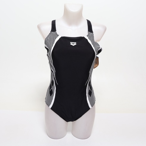 Dámske jednodielne plavky Arena Damen Scratch Control Pro Back B (balenie po 1 ks) 44 čierno-biele