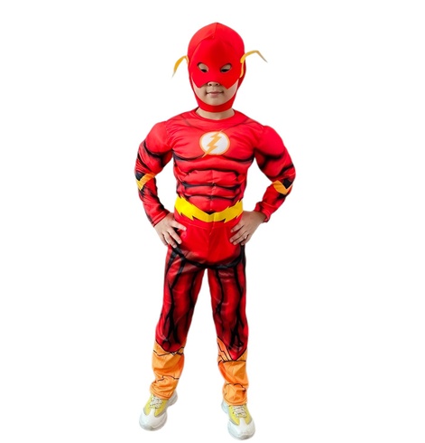 Detský kostým Svalnatý Flash s maskou 122 - 134 L
