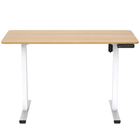 Výškovo nastaviteľný stôl FQ2M-1260-EUV2, 120 x 60 cm, javor/biely - A