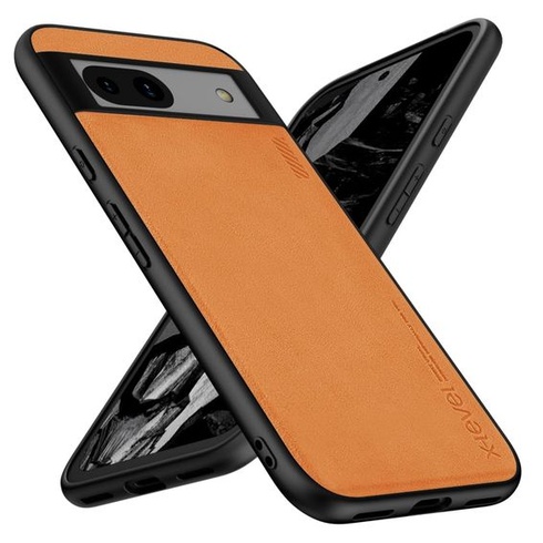 Puzdro X-level pre Google Pixel 8a, zadná strana z Alcantary, hnedá Pixel 8a hnedá