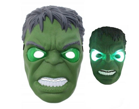 Hulk svietiaca maska ​​zelená