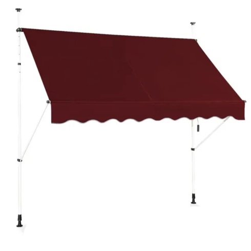 Balkónová markíza so svorkami NP11537WN, 200 cm, vínovo červená - A