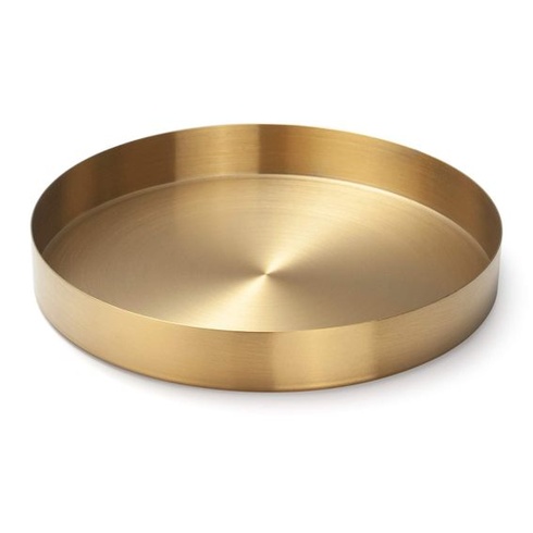 Okrúhly zlatý servírovací podnos Dokot 22 cm