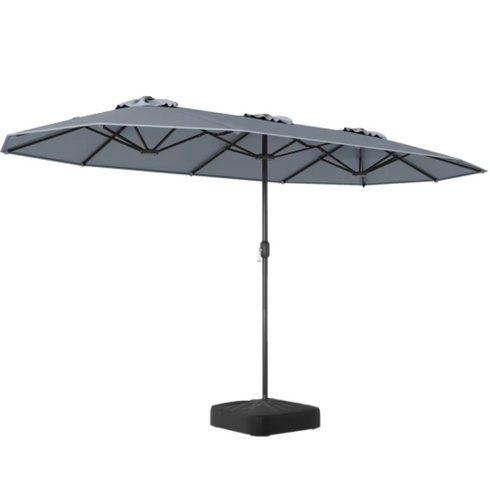 Dvojitý slnečník so stojanom NP13435EU-HS, 243 x 212 x 400 cm, UPF 50+, antracit - A