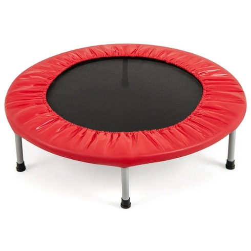 Skladacia fitness trampolína TW10001RE, Ø97 cm, nosnosť 150 kg, červená - A
