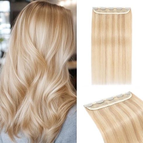 MY-LADY 1 ks Clip-in prodlužování z pravých lidských vlasů 35 cm popelavě blond/blond prodlužování