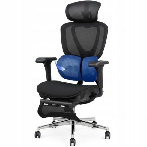 Ergonomická kancelárska stolička s 3D opierkou hlavy a 3D podrúčkami C5B-Air-M, čierna - A