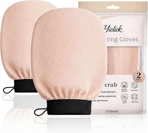 Exfoliačné rukavice (2 kusy), exfoliačná hubka na telo, telový peeling na odstránenie odumretých