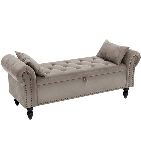 Lavica s úložným priestorom CWD0043 CA-KD, 133 x 53 x 46 cm, svetlo hnedá - A