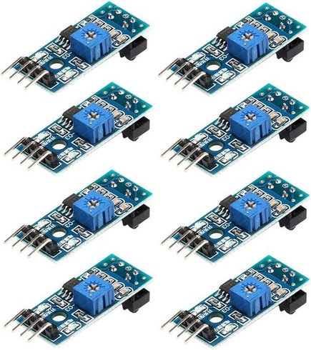 Sada 8 modulov infračerveného reflektorového senzora GERUI TCRT5000, digitálny modul senzora