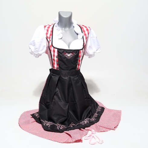 Dámsky kostým dirndl na Oktoberfest, kostým slúžky, kostým nemeckého pivného festivalu, bavorské