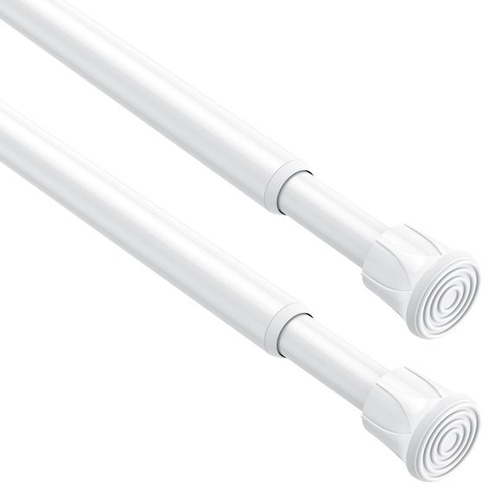 Sada 2dílných záclonových tyčí, bez nutnosti vrtání, bílá, 20–33 cm, Ø13 mm, napínací tyč 20–33 cm
