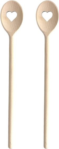 2 x drevené varešky so srdcom 30 cm, drevená vareška, drevená vareška, buková lyžica so srdiečkom,