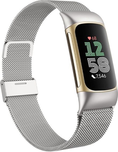 Kovový náramok kompatibilný s Fitbit Charge 6, nastaviteľný nerezový sieťovaný remienok s magnetickou