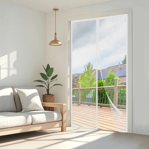 Magnetická sieť proti hmyzu na balkónové dvere, odolná sieť proti hmyzu na dvere 130x210 cm, čisto