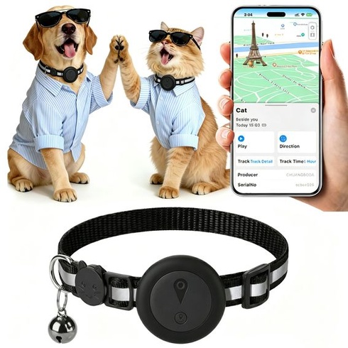 GPS obojok pre mačky, 2v1 GPS tracker pre psov so sledovaním v reálnom čase a funkciami proti strate,