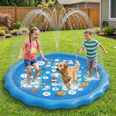 Vodná hracia podložka Ninonly Splash Pad Kids 170 cm s 3 výškovými nastaveniami, protišmyková
