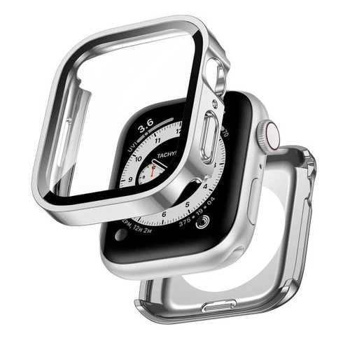 Voděodolné pouzdro 2 v 1 pro Apple Watch Series 9/8/7 45 mm, stříbrné