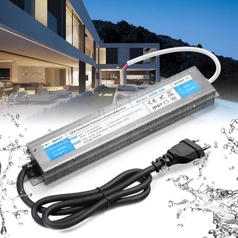 LED transformátor 24V 300W, BRIMETI vodotesný IP67 LED napájací zdroj 12,5A so zástrčkou, spínaný