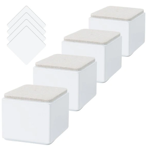 4 kusy podstavcov z uhlíkovej ocele na nábytok, priemer 10 cm, štvorec 6 cm, čierne.