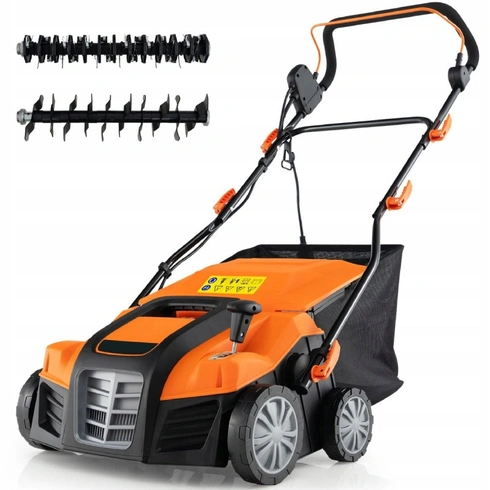 Elektrický provzdušňovač trávníku ET10082DE-OR, 2 v 1, se šířkou sečení 41 cm, oranžovo/černý - B