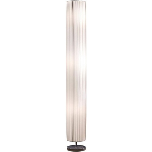 Stojacia lampa, chrómovaný kov, 160 cm, biela - B