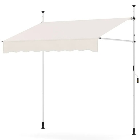 Upínacia markíza na balkón s ručnou kľukou NP12432WH, 200 cm, biela - B