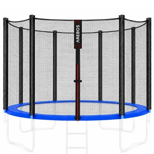 Kryt okraja trampolíny a sieť, 396 cm, 8 tyčí, čierno/modrá - B