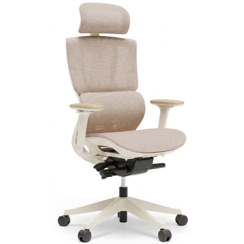 Ergonomická kancelárska stolička C7W-Air, nosnosť až 136 kg, béžová - B