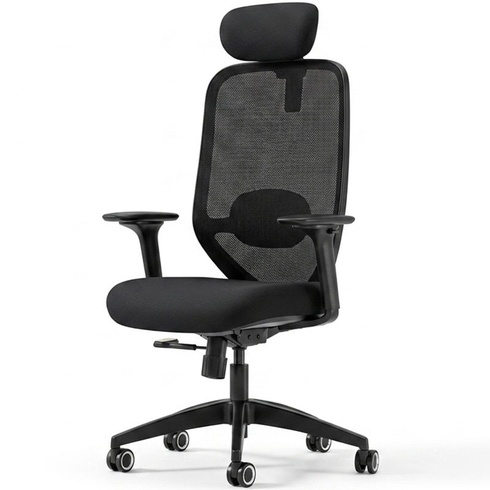 Ergonomická kancelárska stolička C5B-F1HD, 4D podrúčky, čierna - B