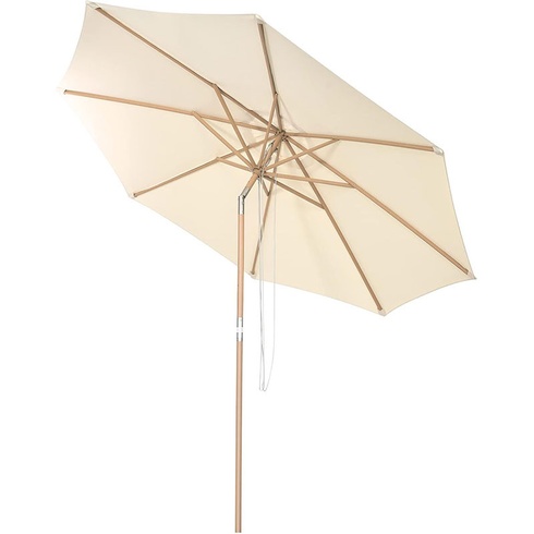 Záhradný slnečník NP11075BE, drevený, 300 cm, béžový - B